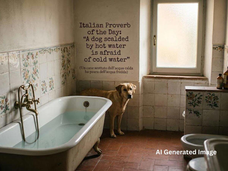 Italian proverb of the day: “A dog scalded by hot water is afraid of ...