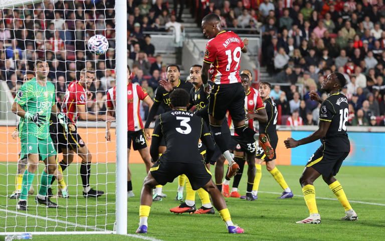 Brentford’s Anthony opened the scoring on the hour-mark against Chelsea (Picture: Getty)