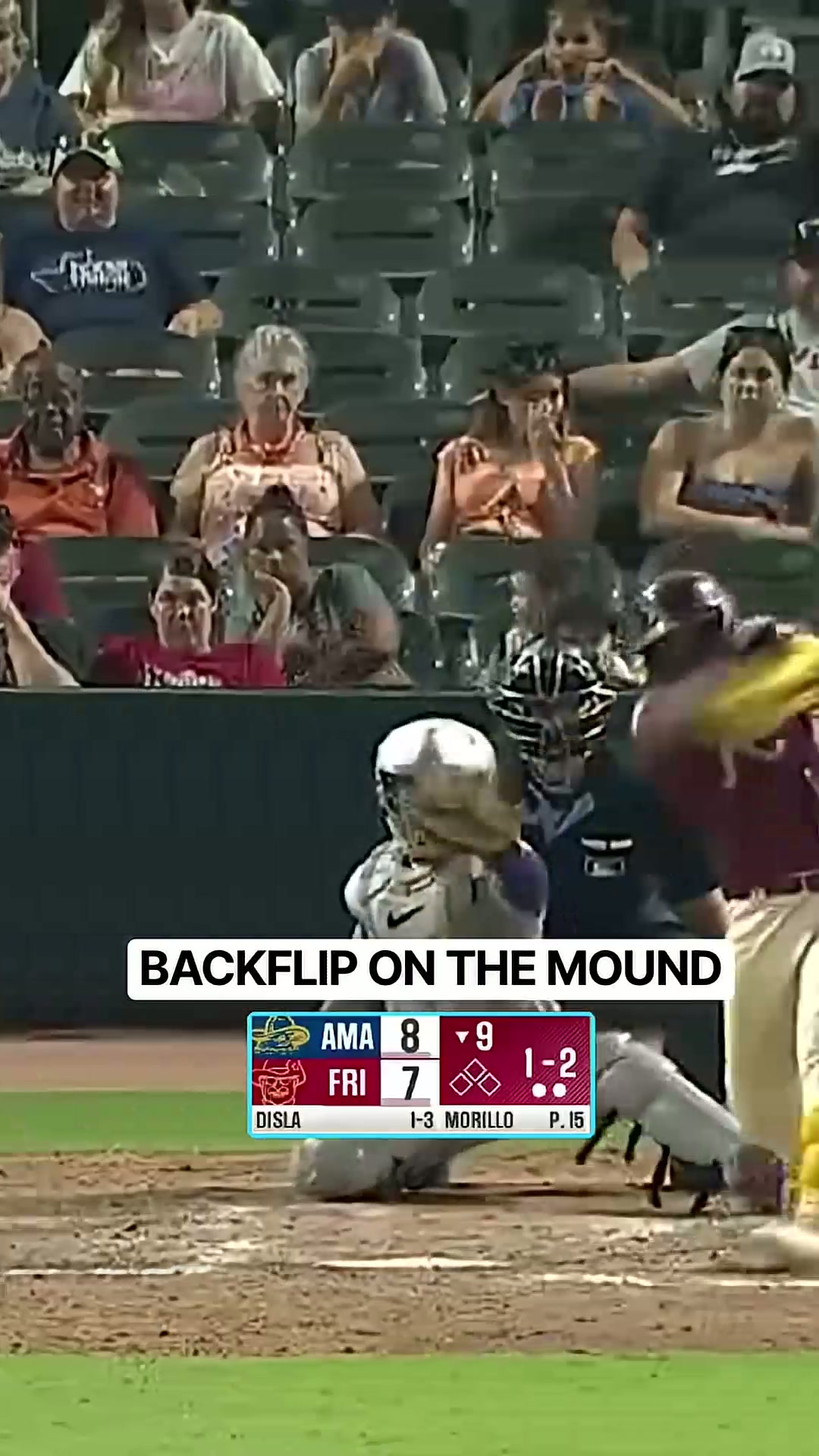 Minor league pitcher backflips after a save