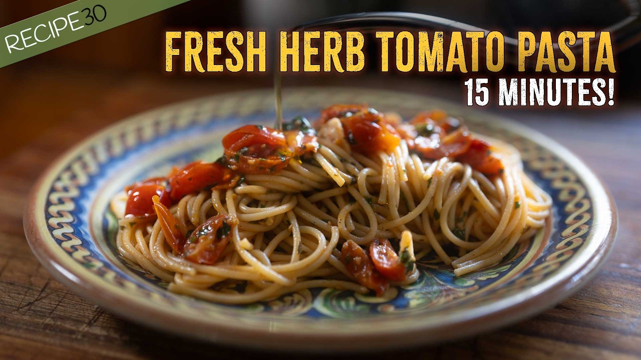 The quickest tasty herb tomato pasta you will make!