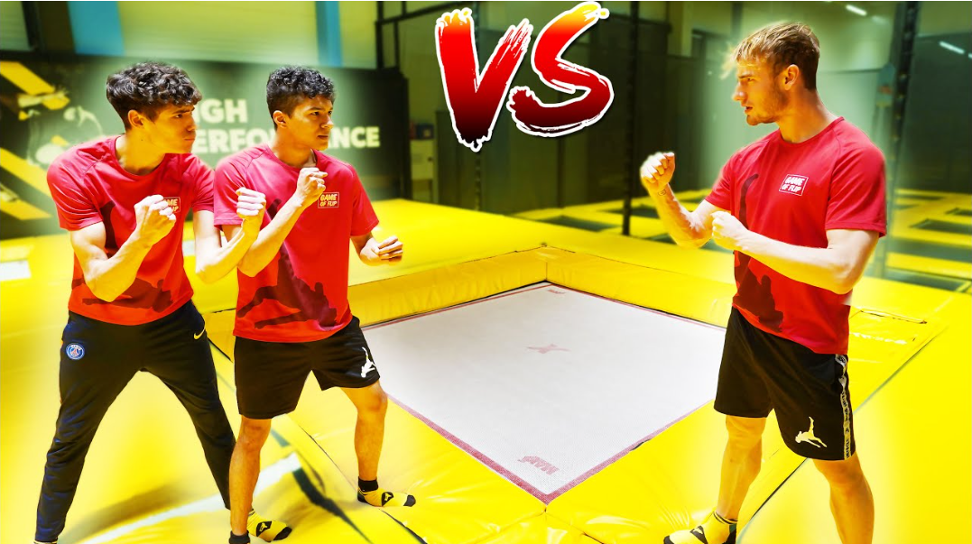 2 vs 1 flip battle with advanced acrobatics