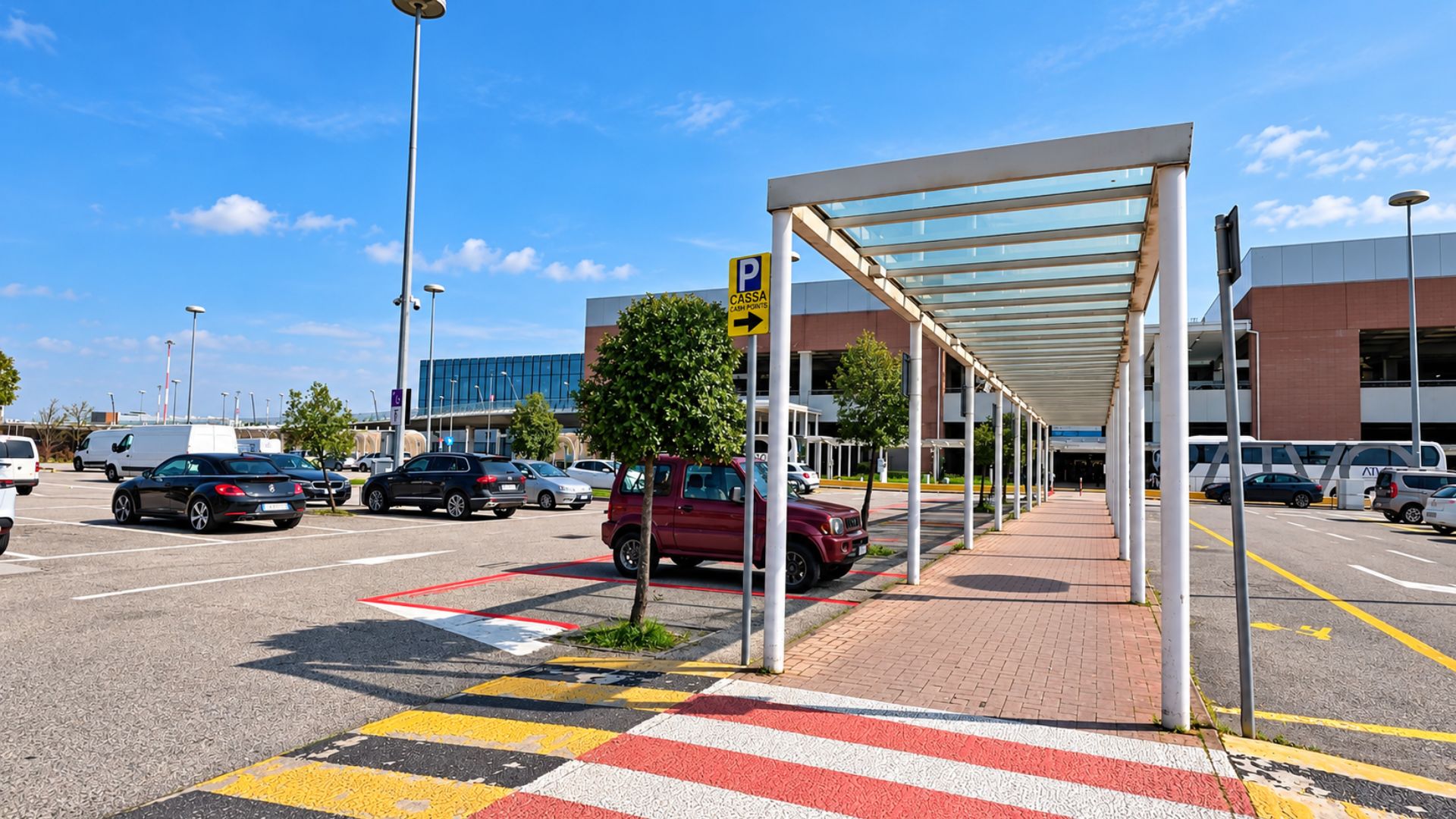 Walking outside Venice Marco Polo Airport in Italy (4K)