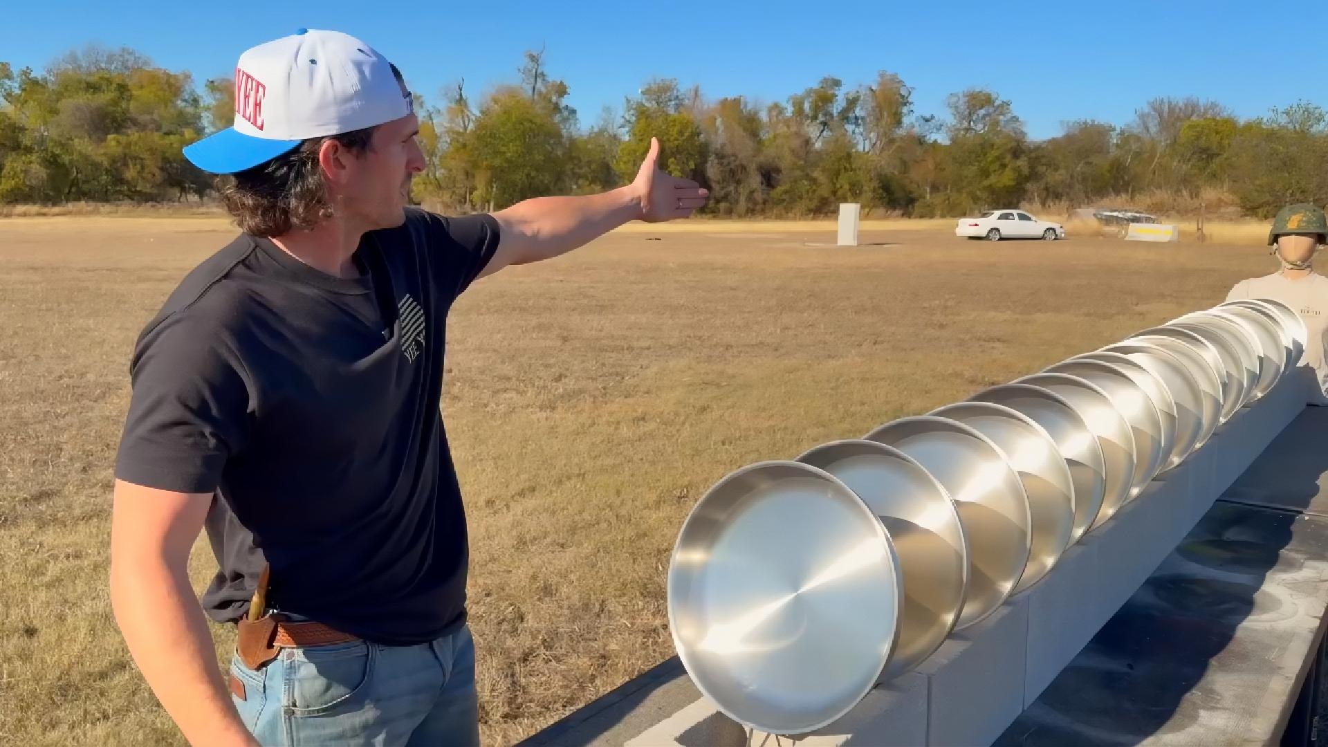 How many frying pans does it take to stop a bullet?