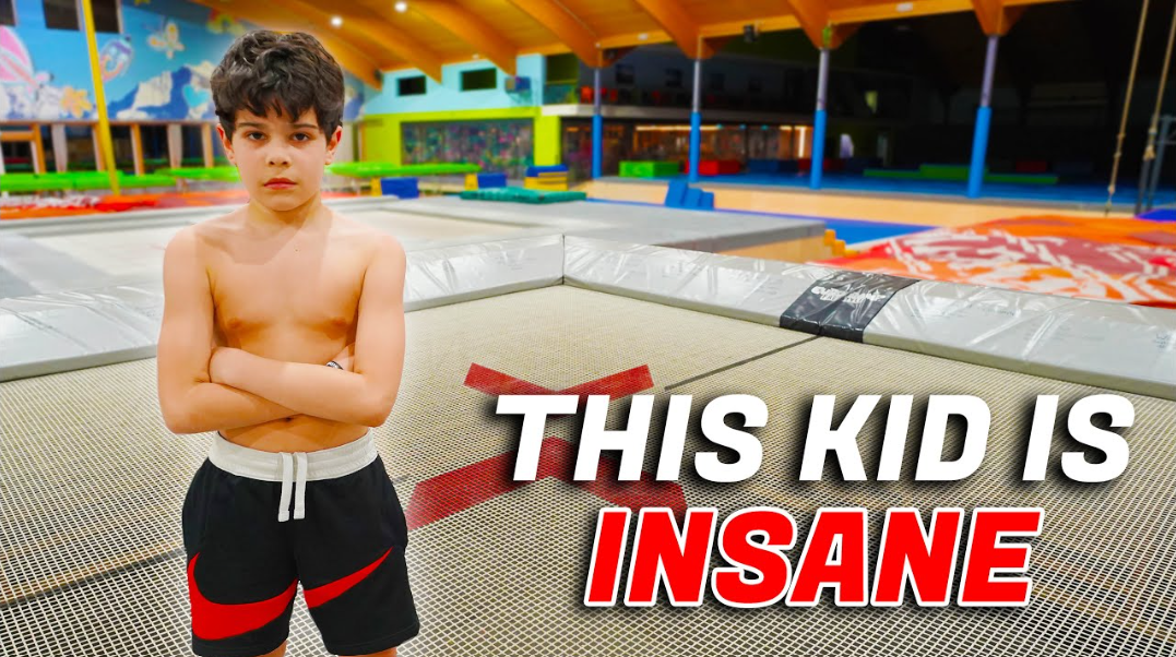 Young athlete shows amazing flip techniques