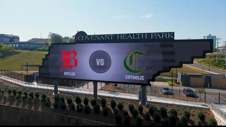 Covenant Health Park transforms the field for its first football game ...