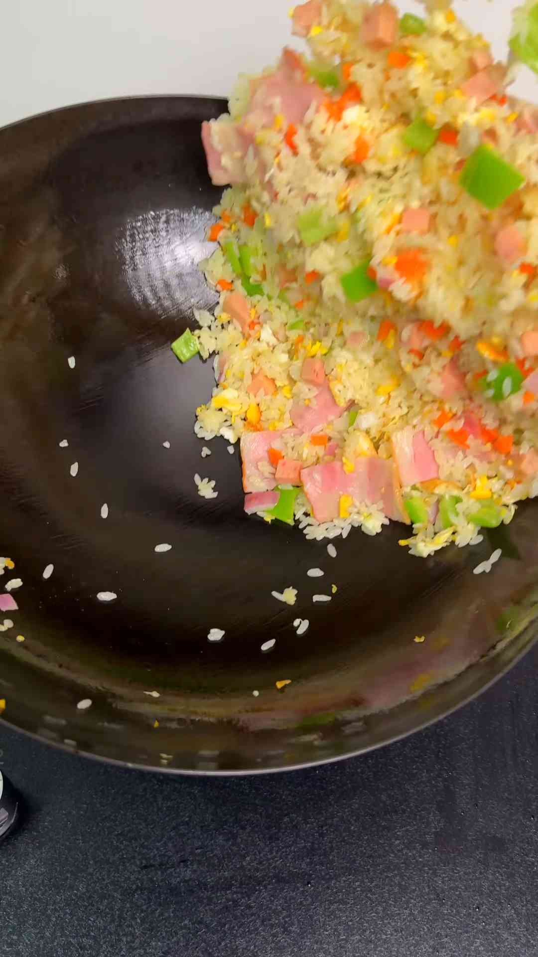 Bacon and spam fried rice for meat lovers
