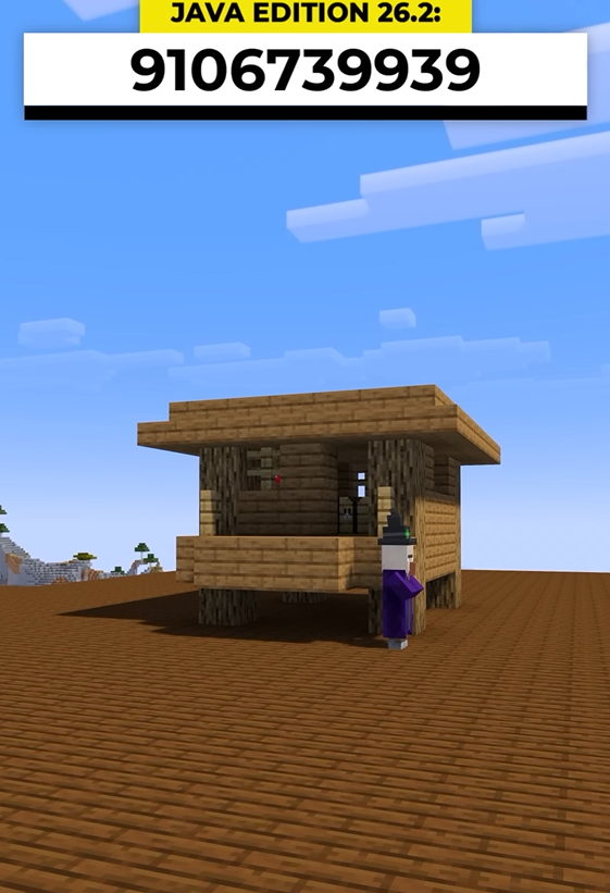 Minecraft witch hut above a woodland mansion
