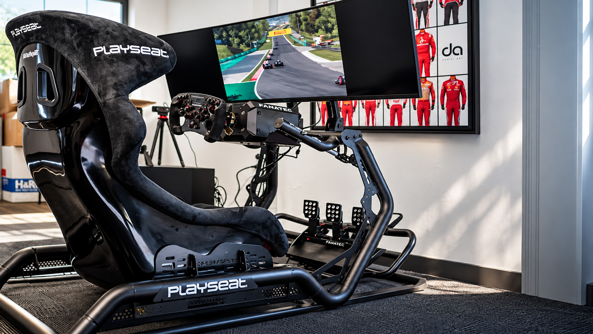 Kompletter Sim Racing Rig Aufbau mit Fanatec und Playseat