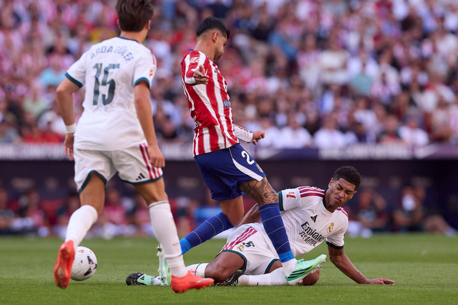 It was a bad-tempered derby in Madrid on Sunday (Picture: Titone/SOPA Images/Shutterstock)