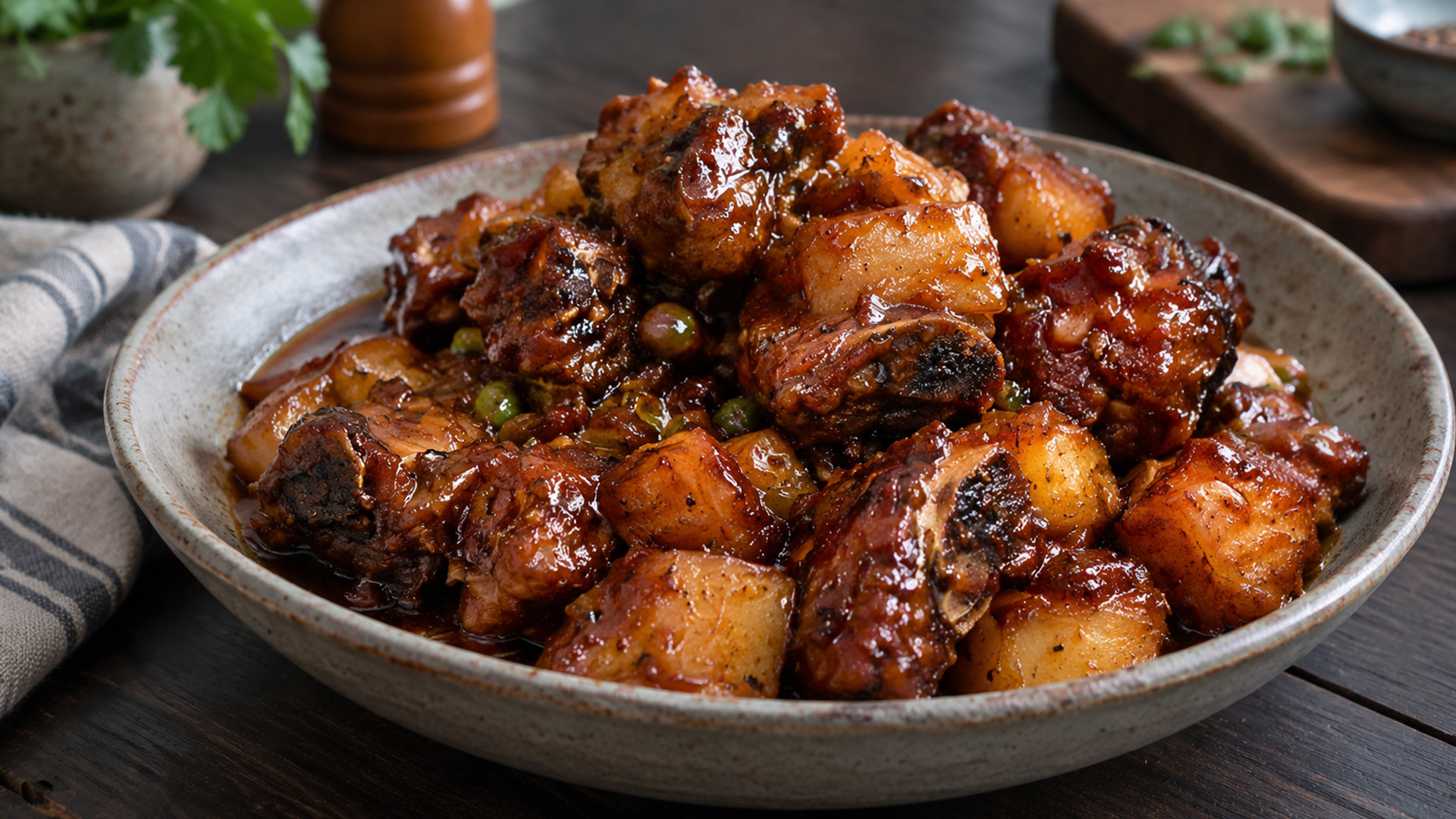 Pineapple makes these pork ribs extra tender
