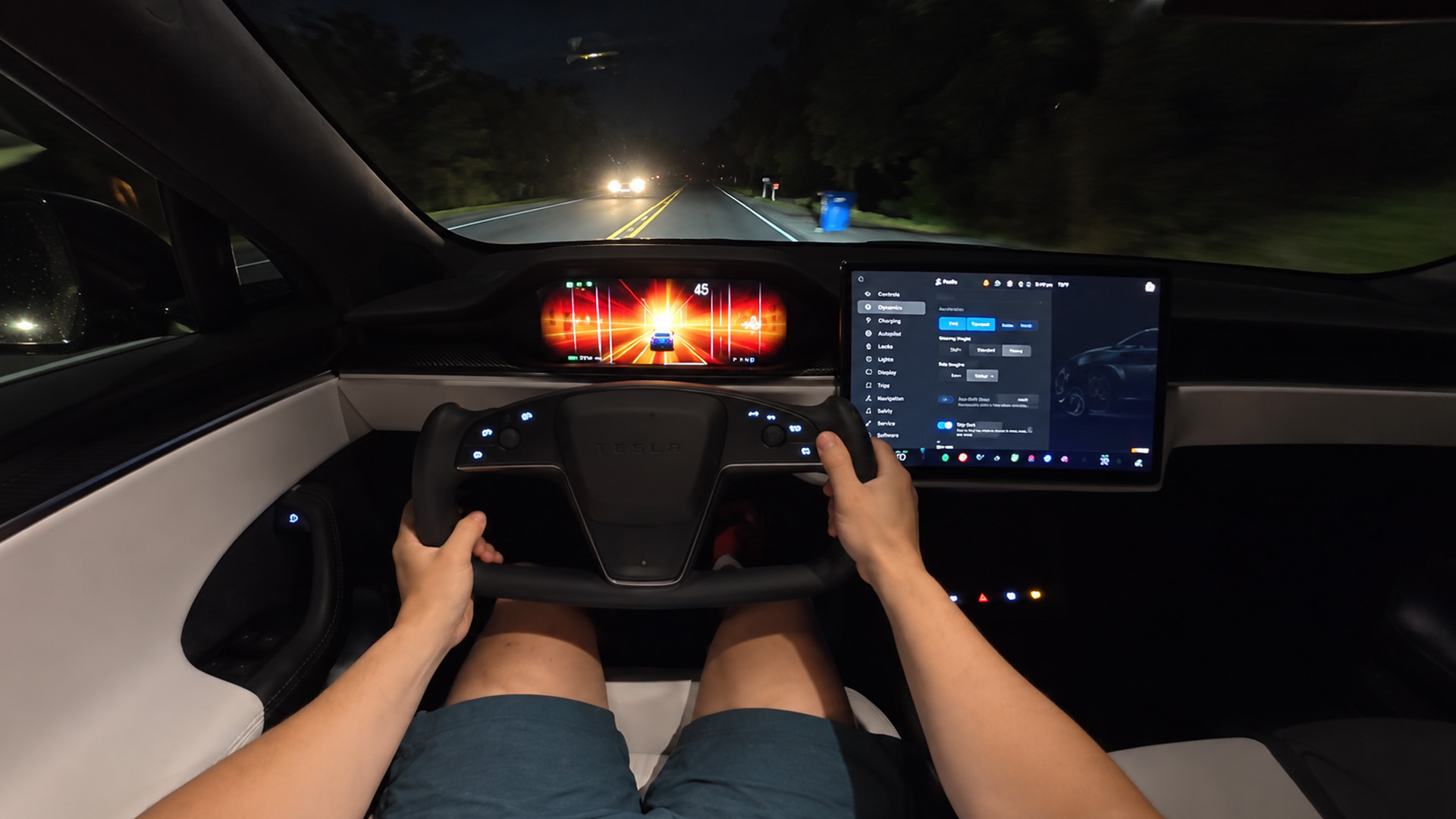Tesla Plaid night run shows its full performance
