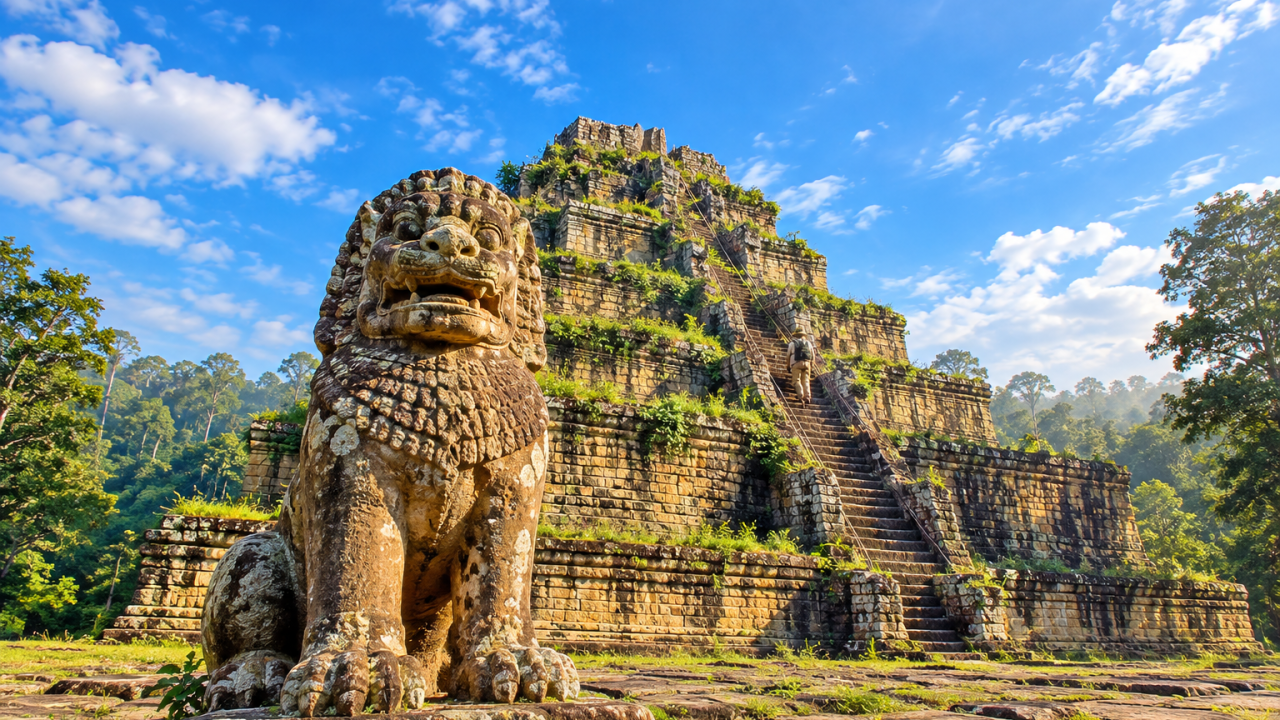 Why Cambodia's only true pyramid has a 40-meter staircase to nothing