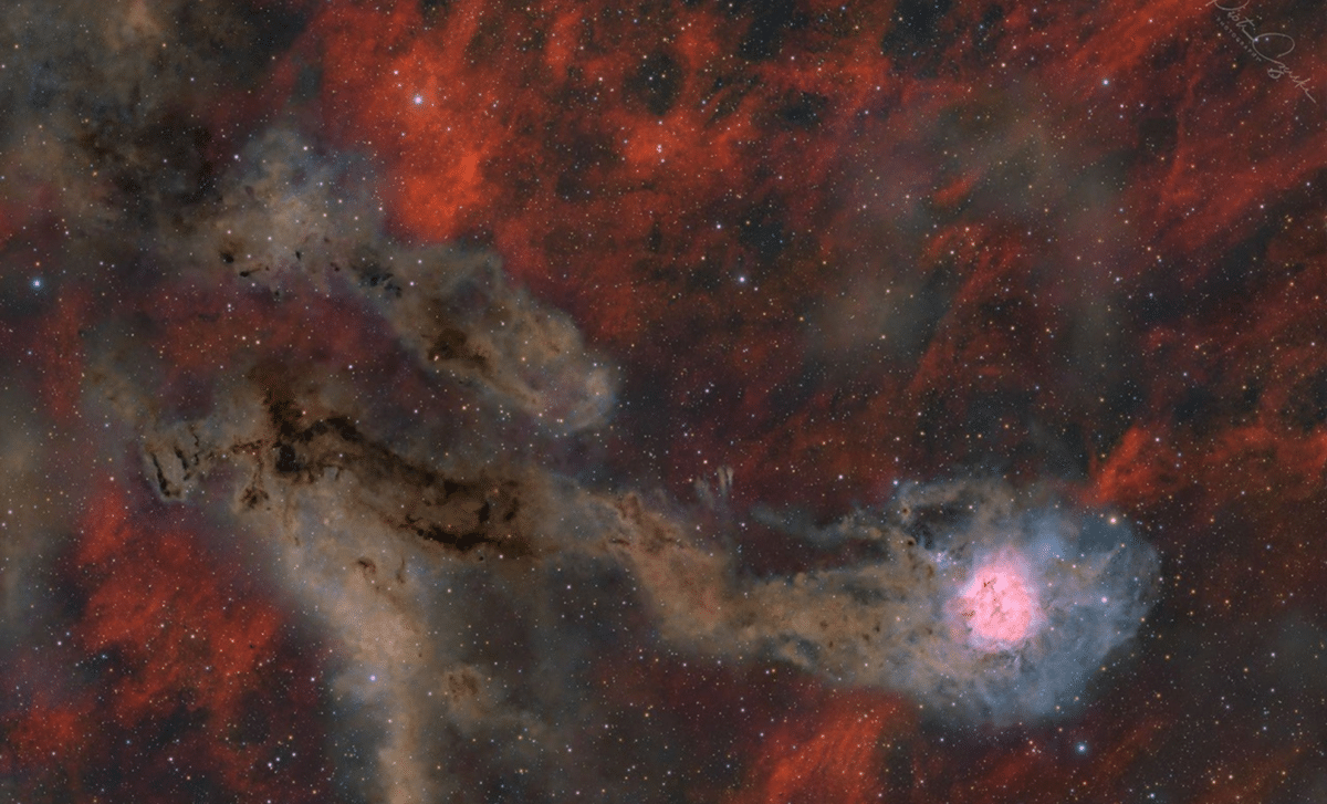 NASA reveals a cosmic cocoon hidden in a star filled river of dust
