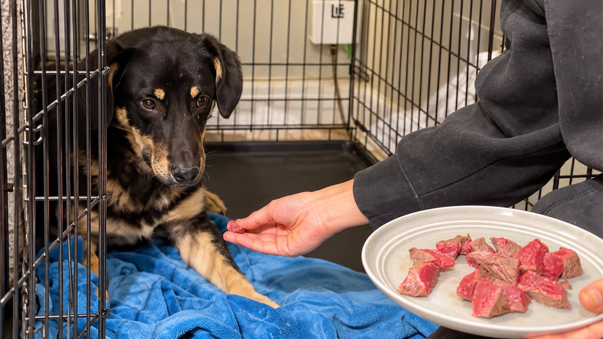 A scared puppy learns kindness is safe
