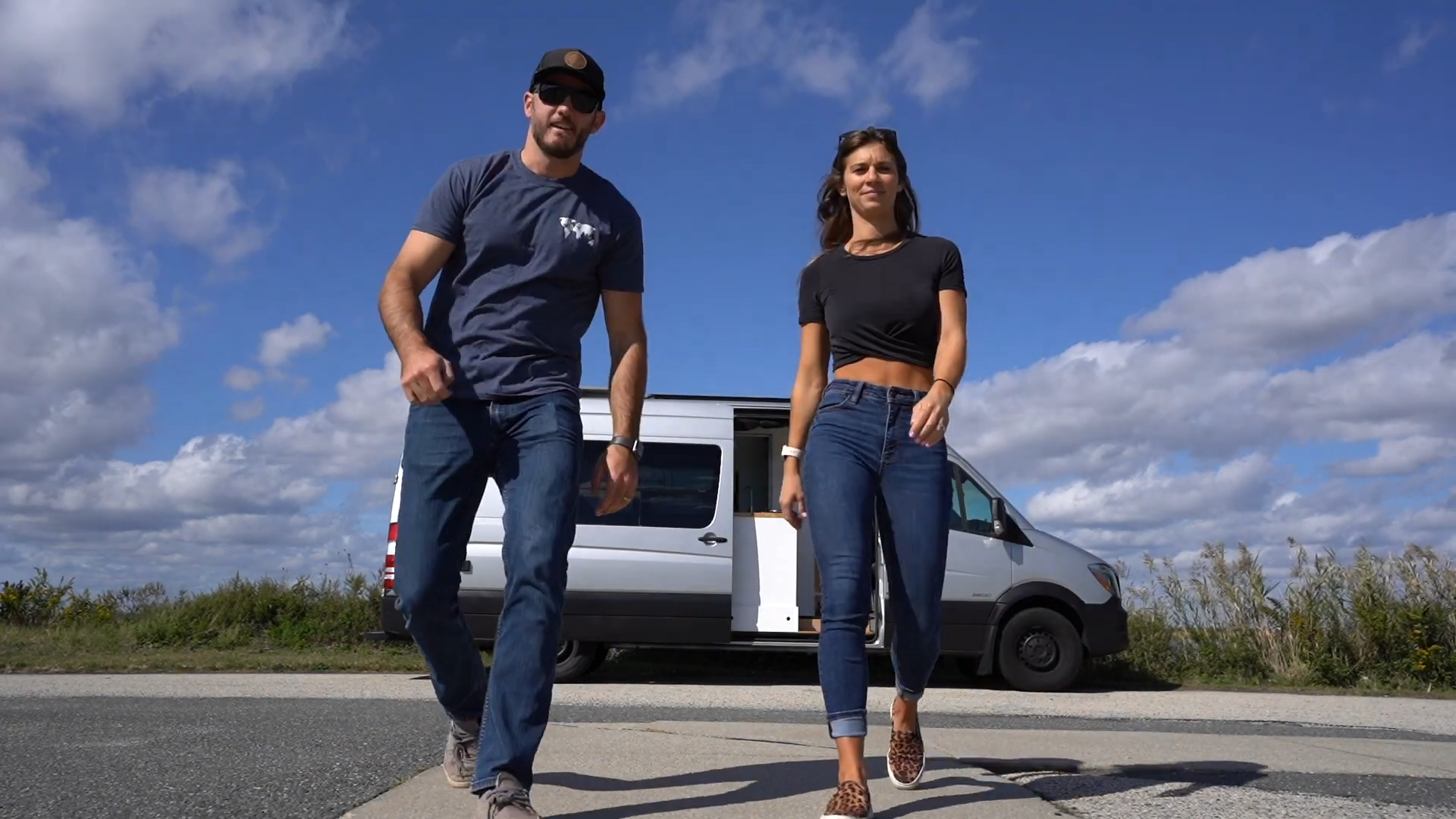 No fixed bed and no shower curtain: Inside their unusual DIY camper van