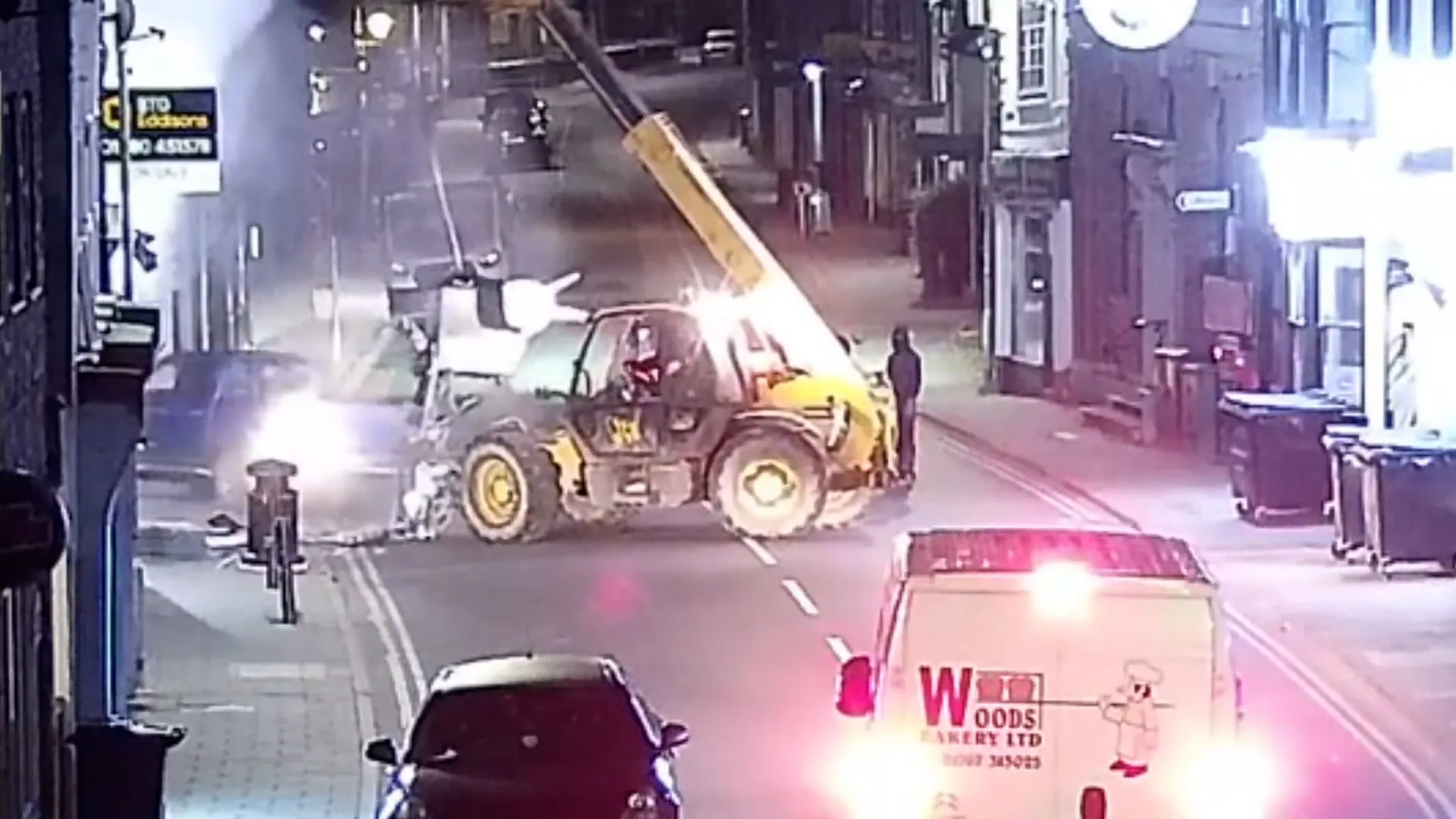 Masked thieves use stolen telehandler to rip ATM from bank in overnight ...