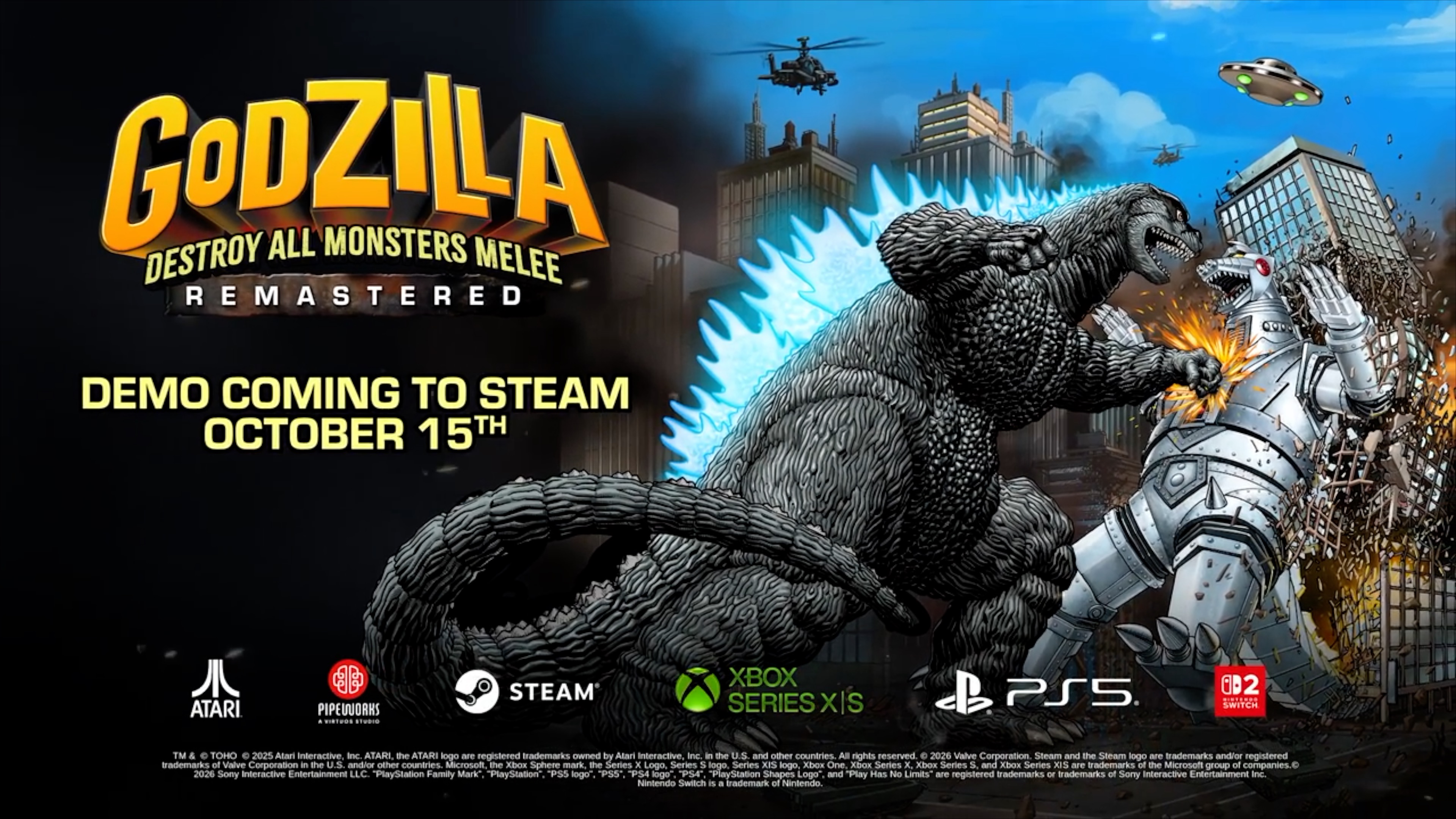 Godzilla Destroy All Monsters Melee remastered roster & demo reveal trailer