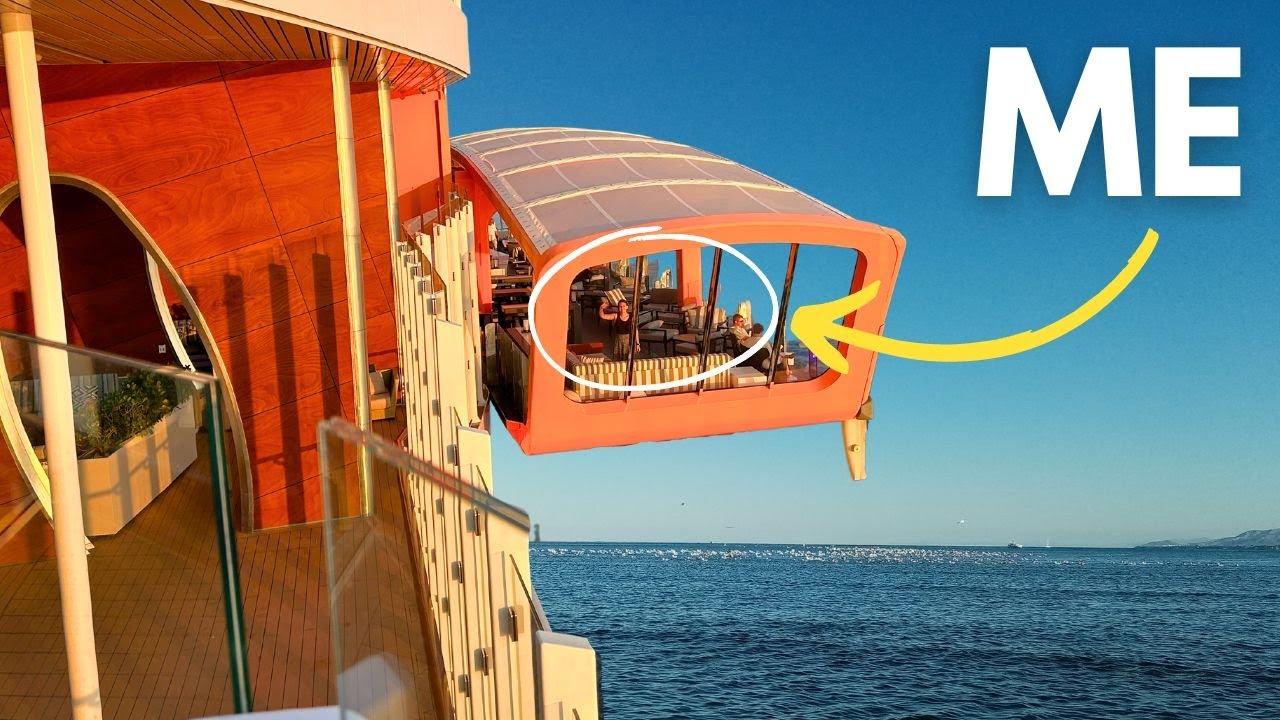 This cruise ship restaurant hangs off the side
