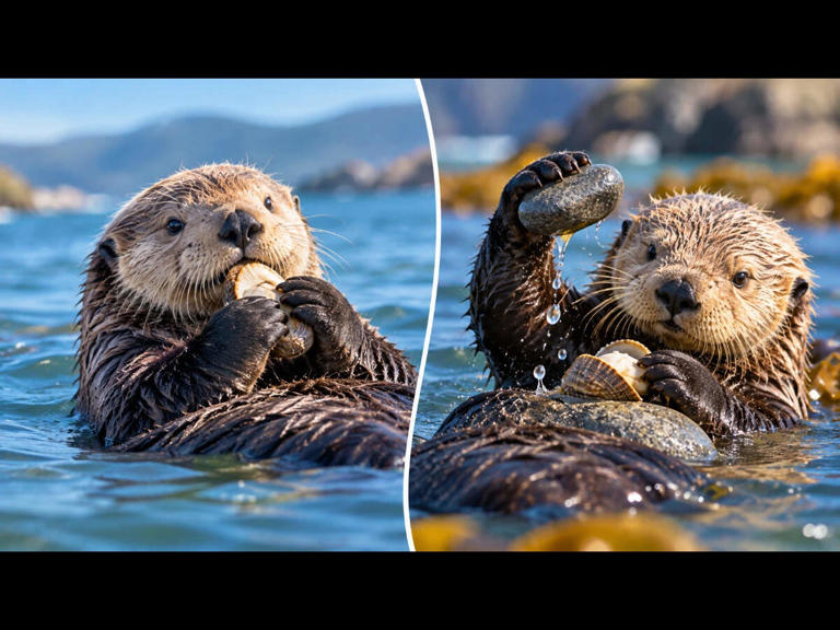 Science says some sea otters rarely use rocks while others use them for ...