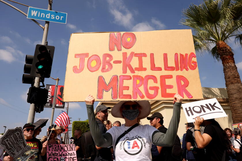 Protesters at Paramount's gates say Bonta 'caved' on Warner Bros ...