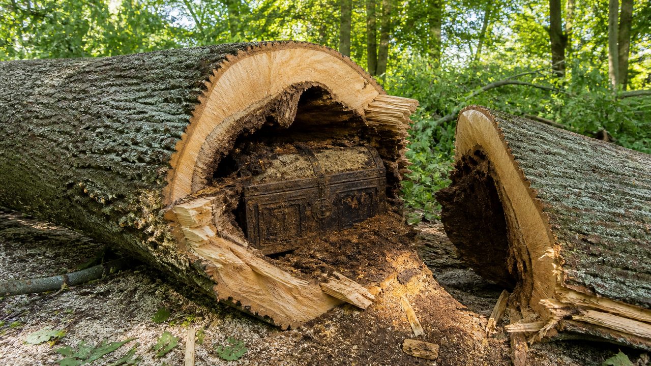 Giant linden tree is cut down to reveal an impossible find hidden inside