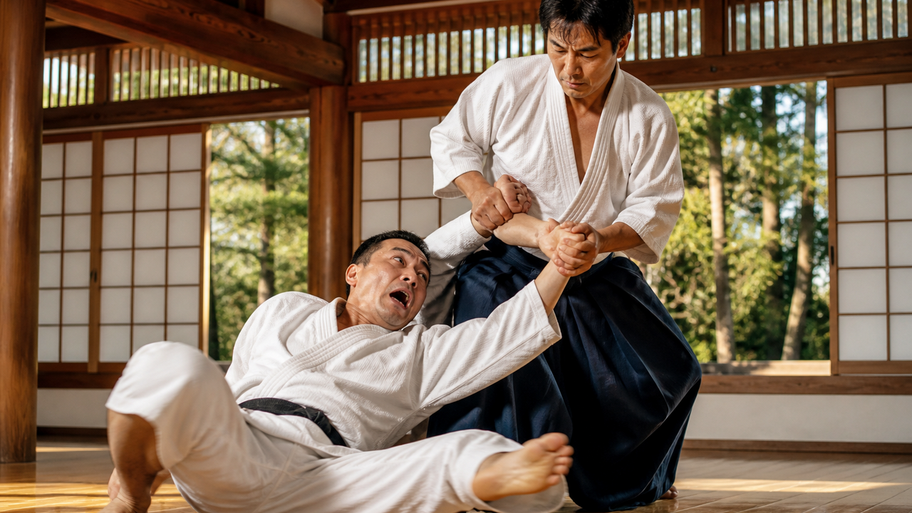 Aikido master’s surprise wrist lock overpowered visiting martial artist ...