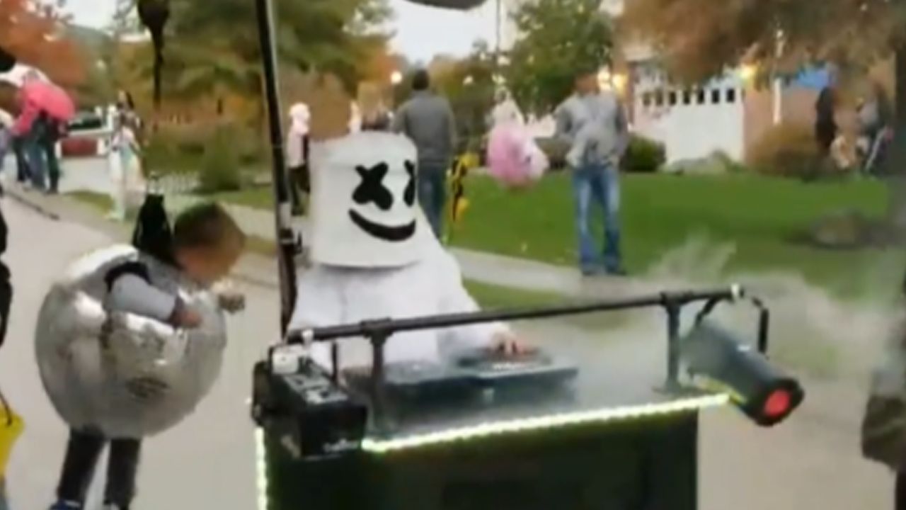 Baby becomes an adorable disco ball for Halloween