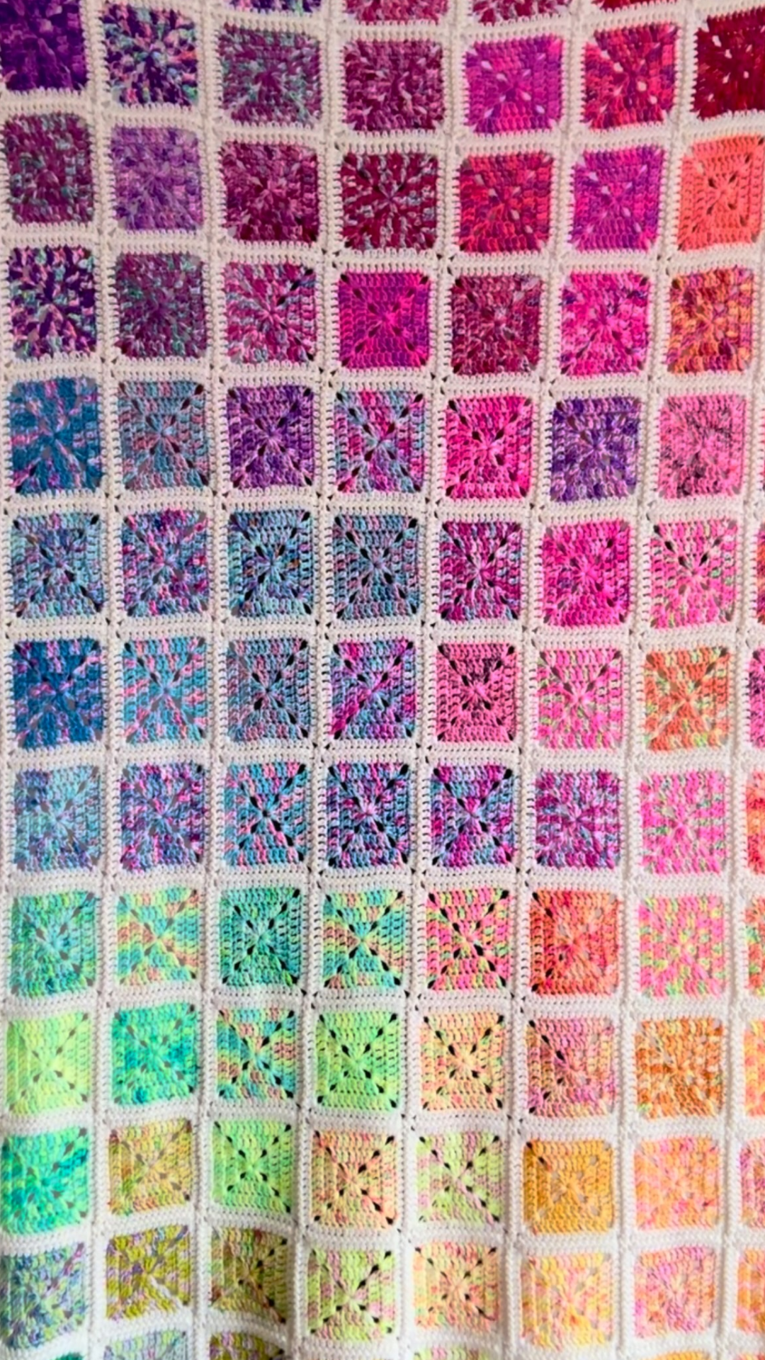 Exploded rainbow blanket crochet design and color inspiration