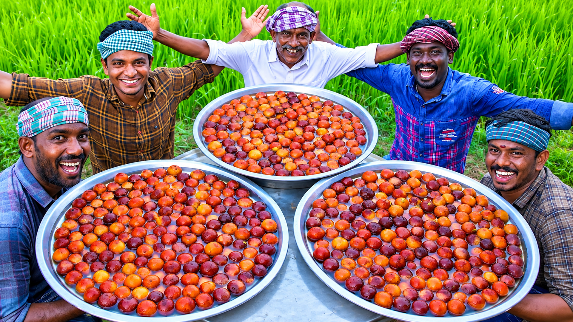 Village chefs turn bread into Indian-style gulab jamun for a sweet treat
