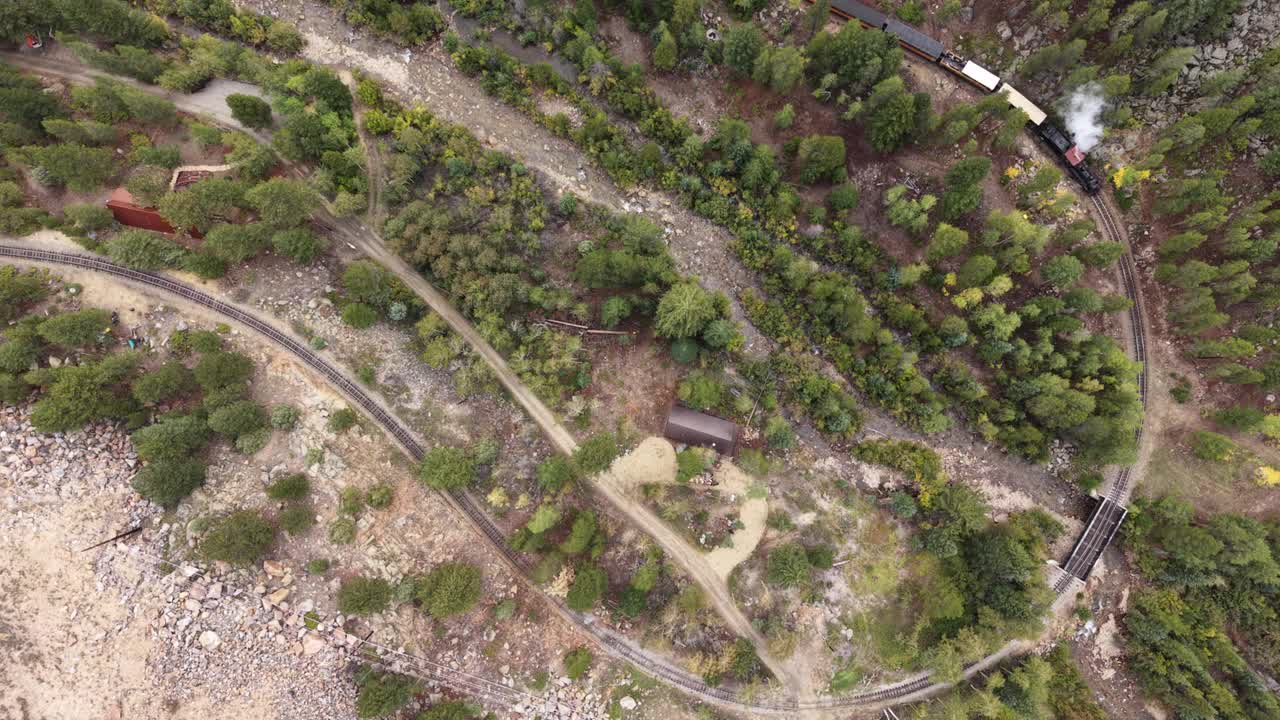 Steam train crosses mountain bridge on Colorado’s Georgetown Loop Railroad