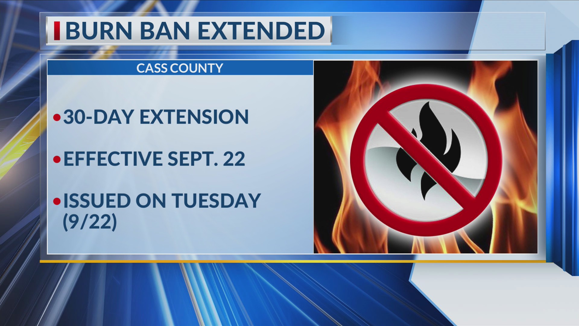 Cass County extends burn ban