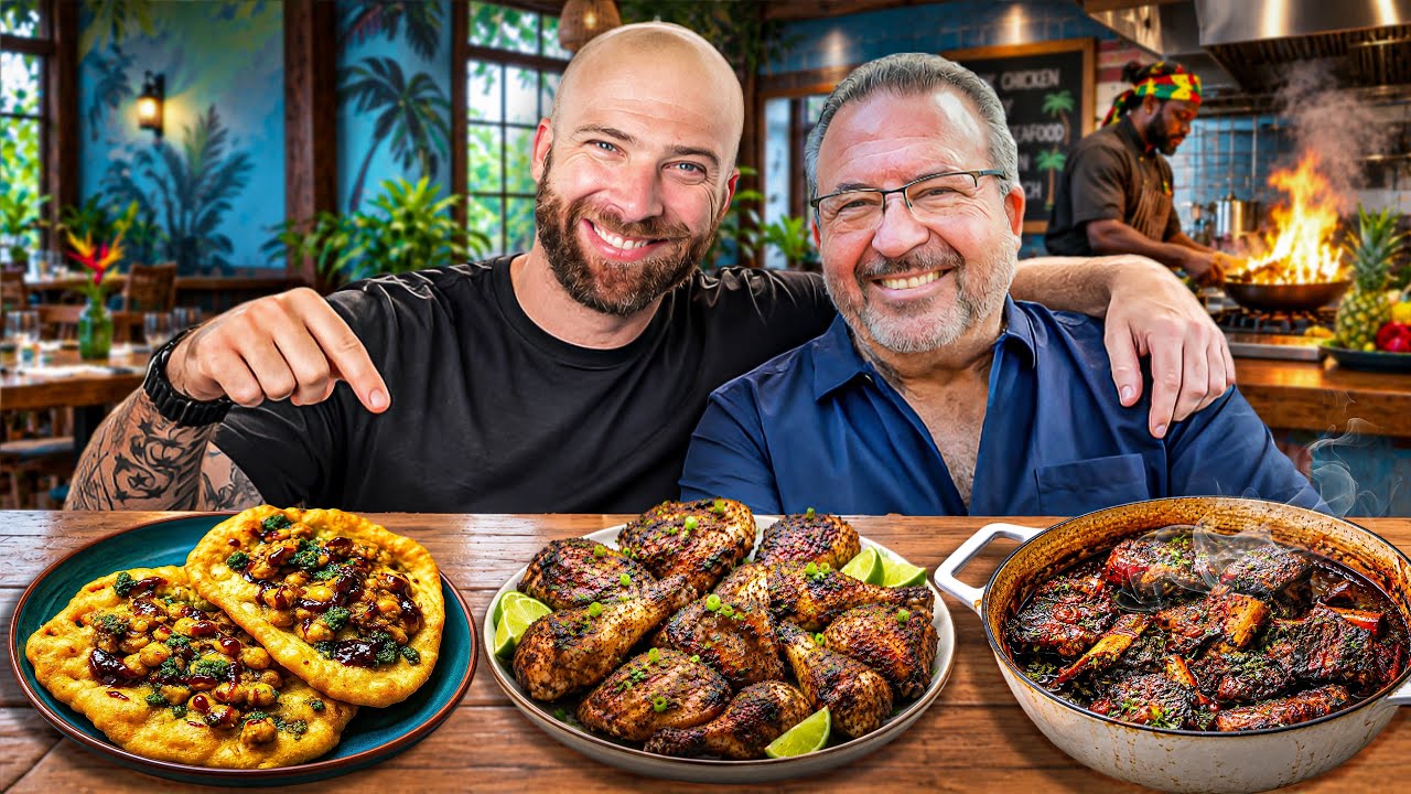 My dad tries Caribbean food for the first time!