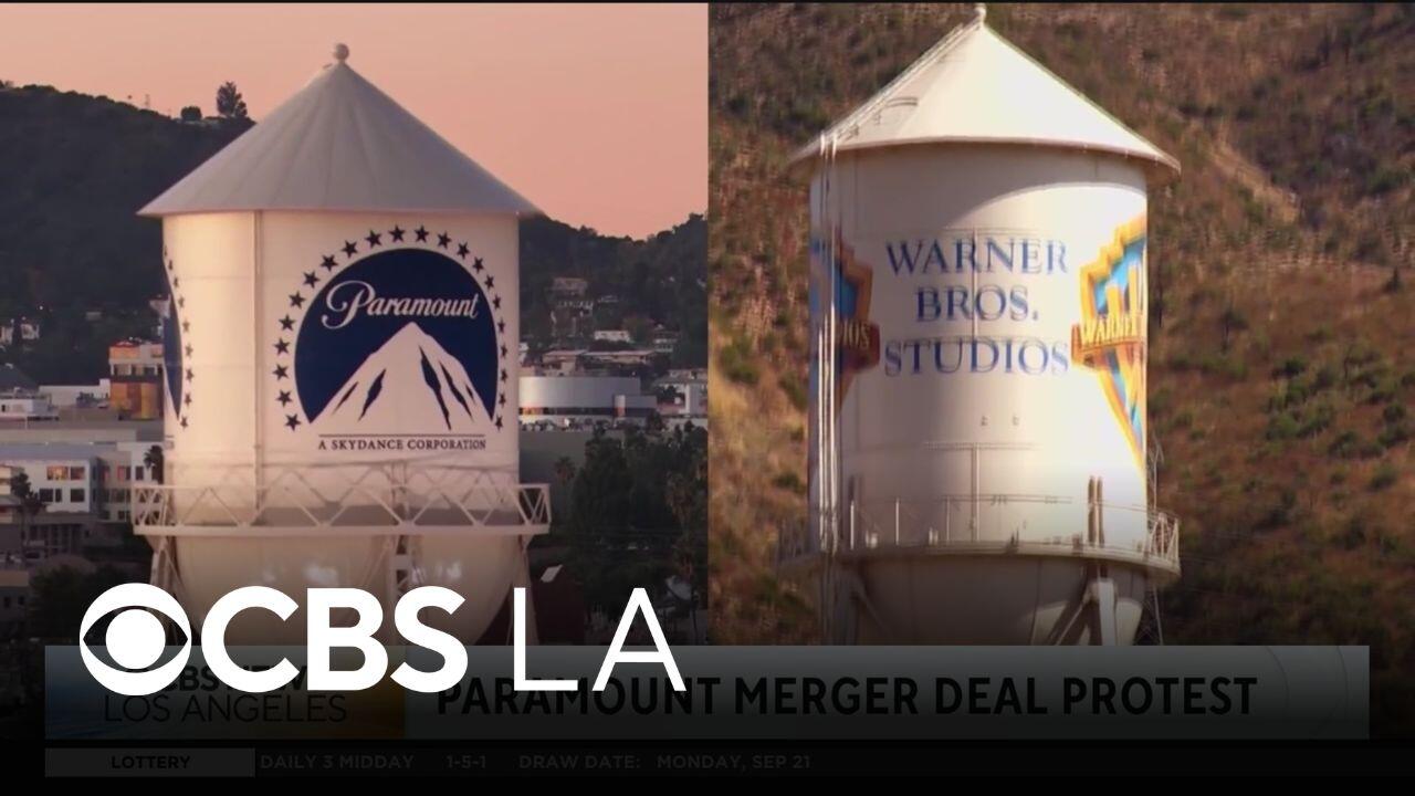 Paramount, Warner Bros. Discovery merger protest rally takes place in ...
