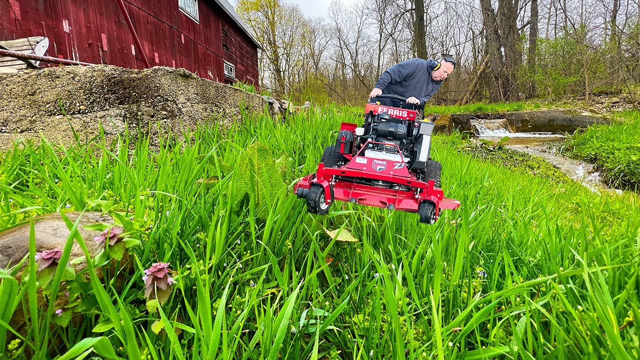 Trying out the Ferris Z2 stand-on mower: First impressions & epic lawn ...