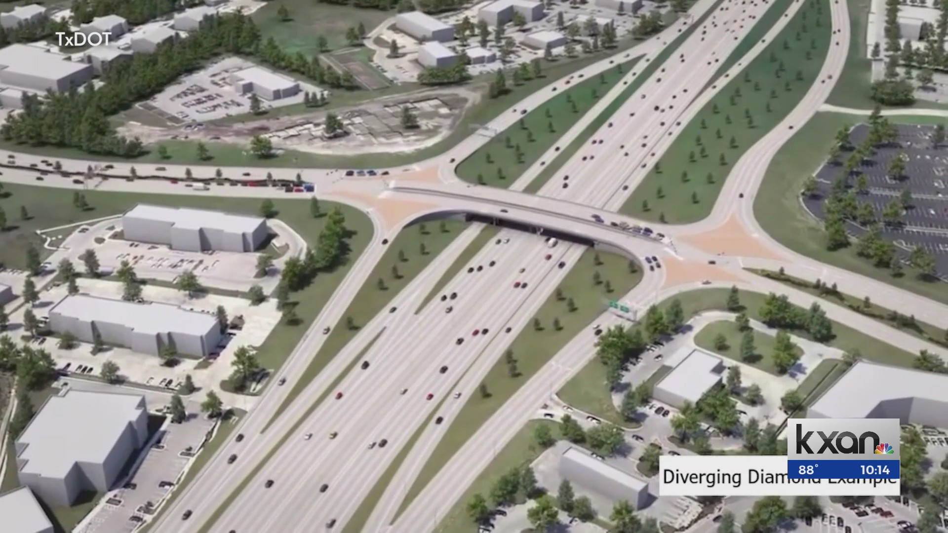 SH 130 and Gattis School Rd may get 'diverging diamond' interchange