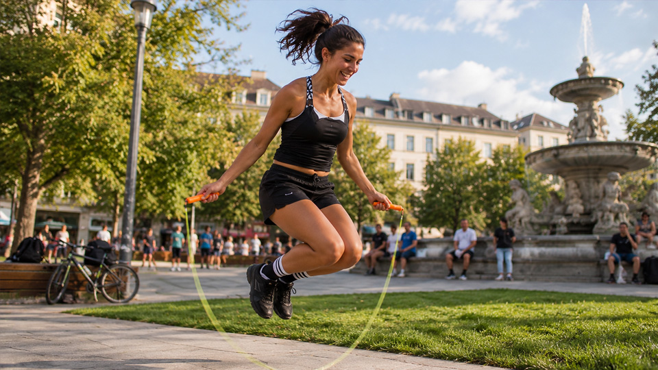 Jump Rope Girl zeigt erstklassige Seilkontrolle