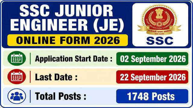 2026 SSC junior engineer recruitment: Apply now for 1748 positions