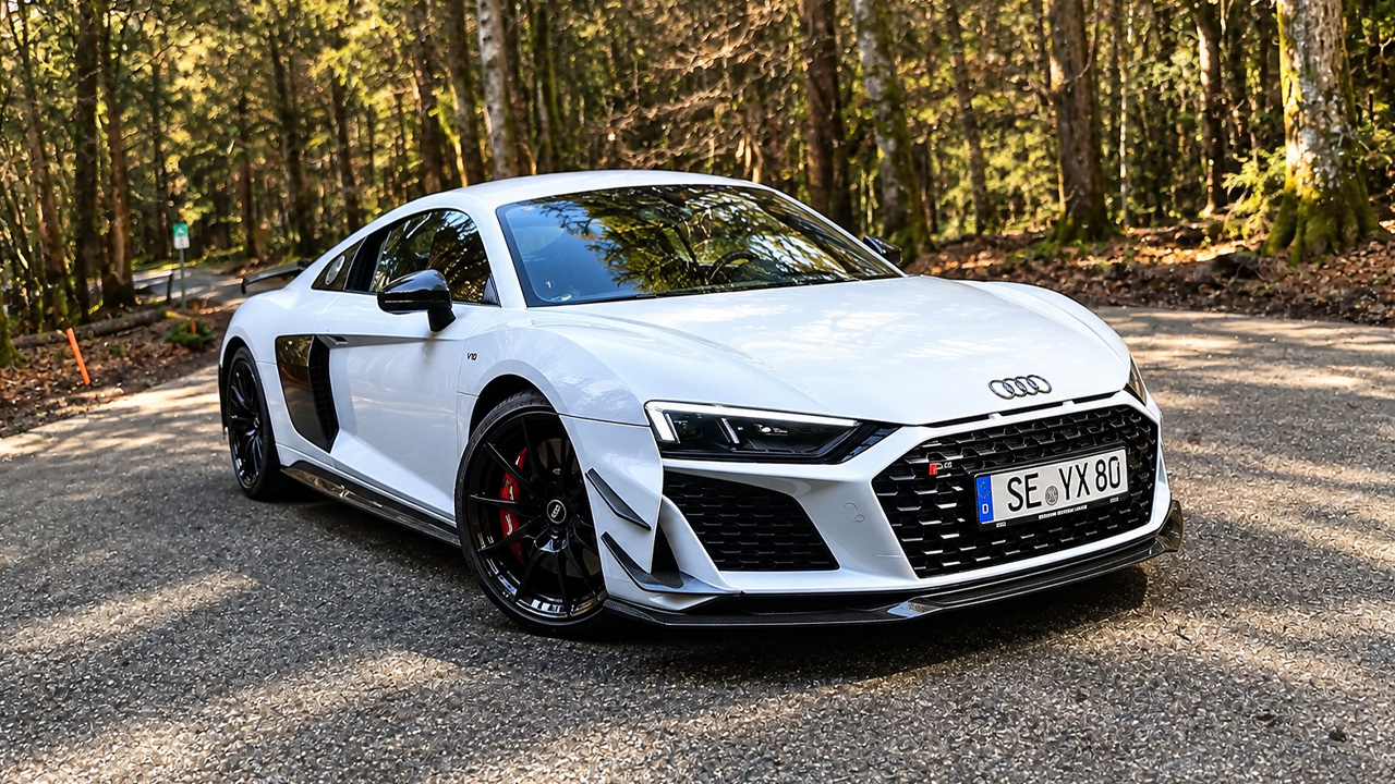 Audi R8 GT mit über 300 km/h auf der Autobahn