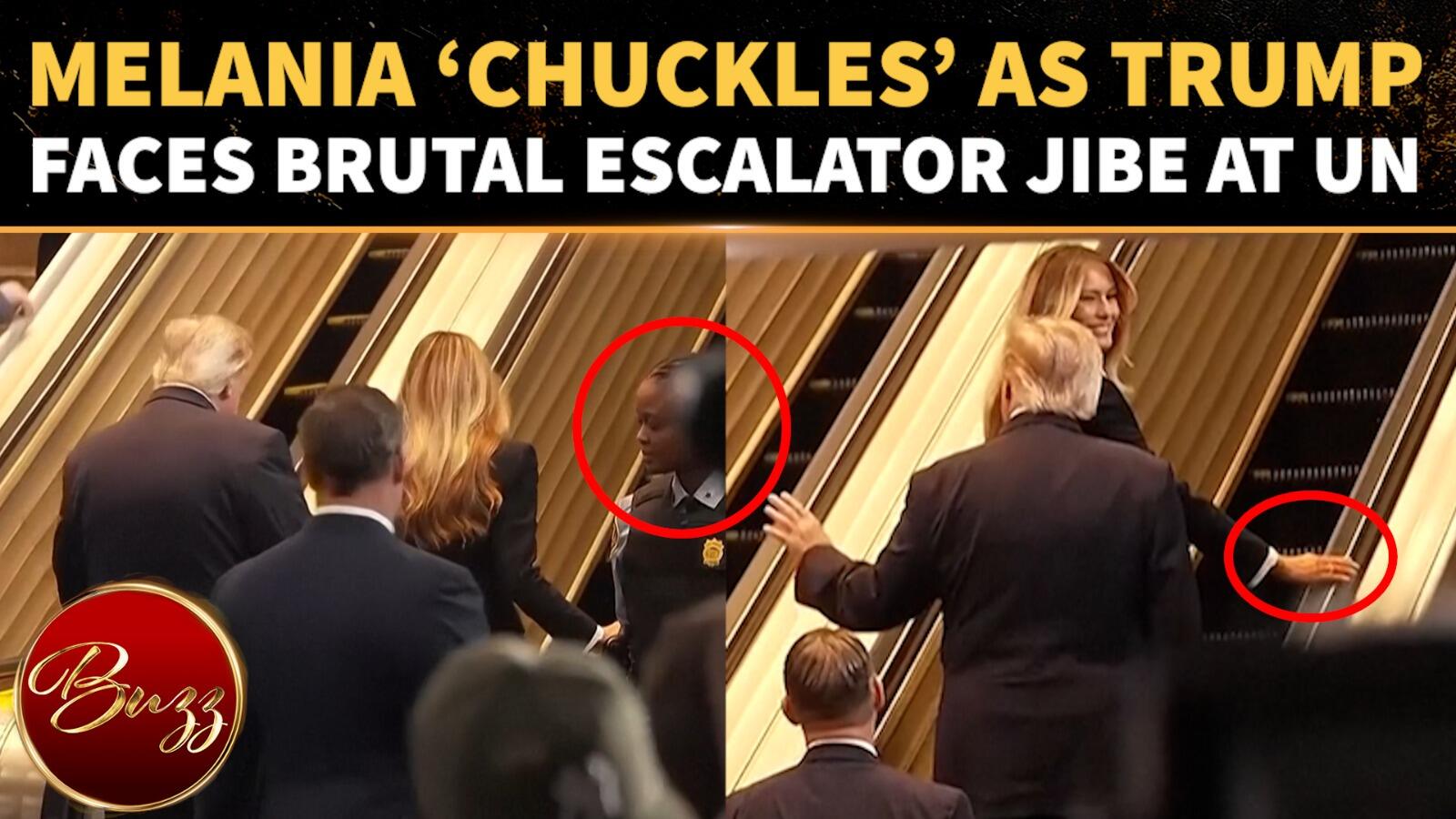 'Be careful': Trump-Melania UN arrival hijacked by escalator trolling