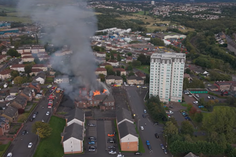 Drone footage shows scale of Coatbridge derelict school blaze as ...