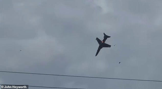 Moment two RAF pilots eject from Hawk jet caught in spectacular video ...