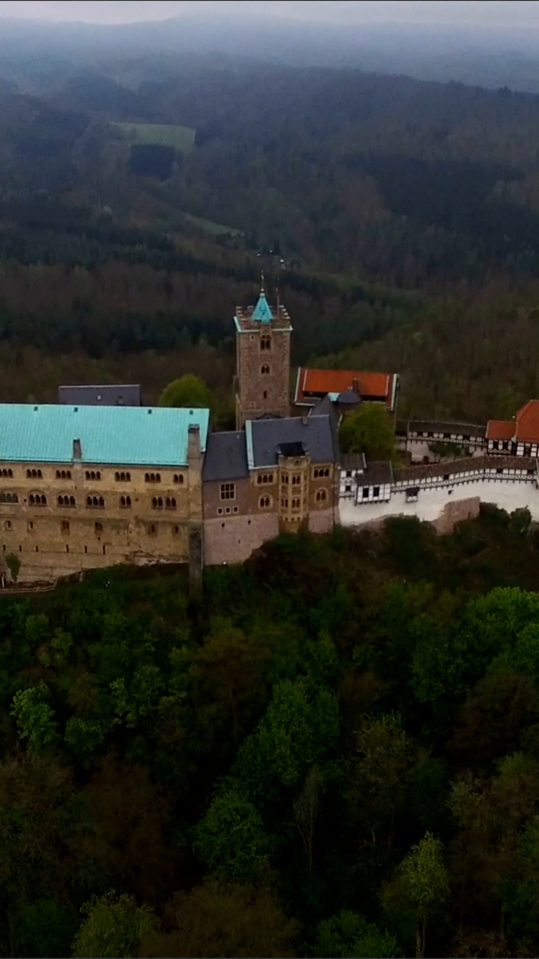 Wartburg Castle, Germany: Drone reveals cliffside majesty
