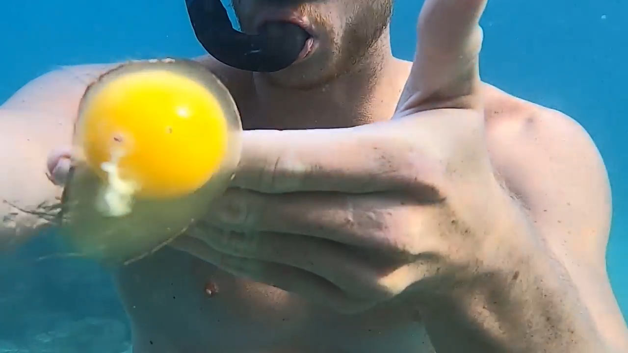 He tried sucking an entire egg through a glass straw - then it burst