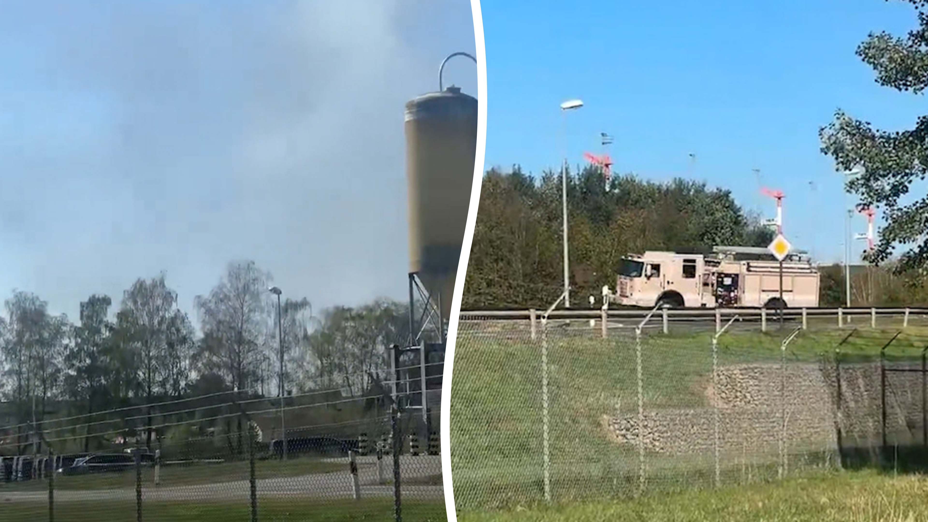 Emergency crews respond after F-16 fighter jet crashes near German air base