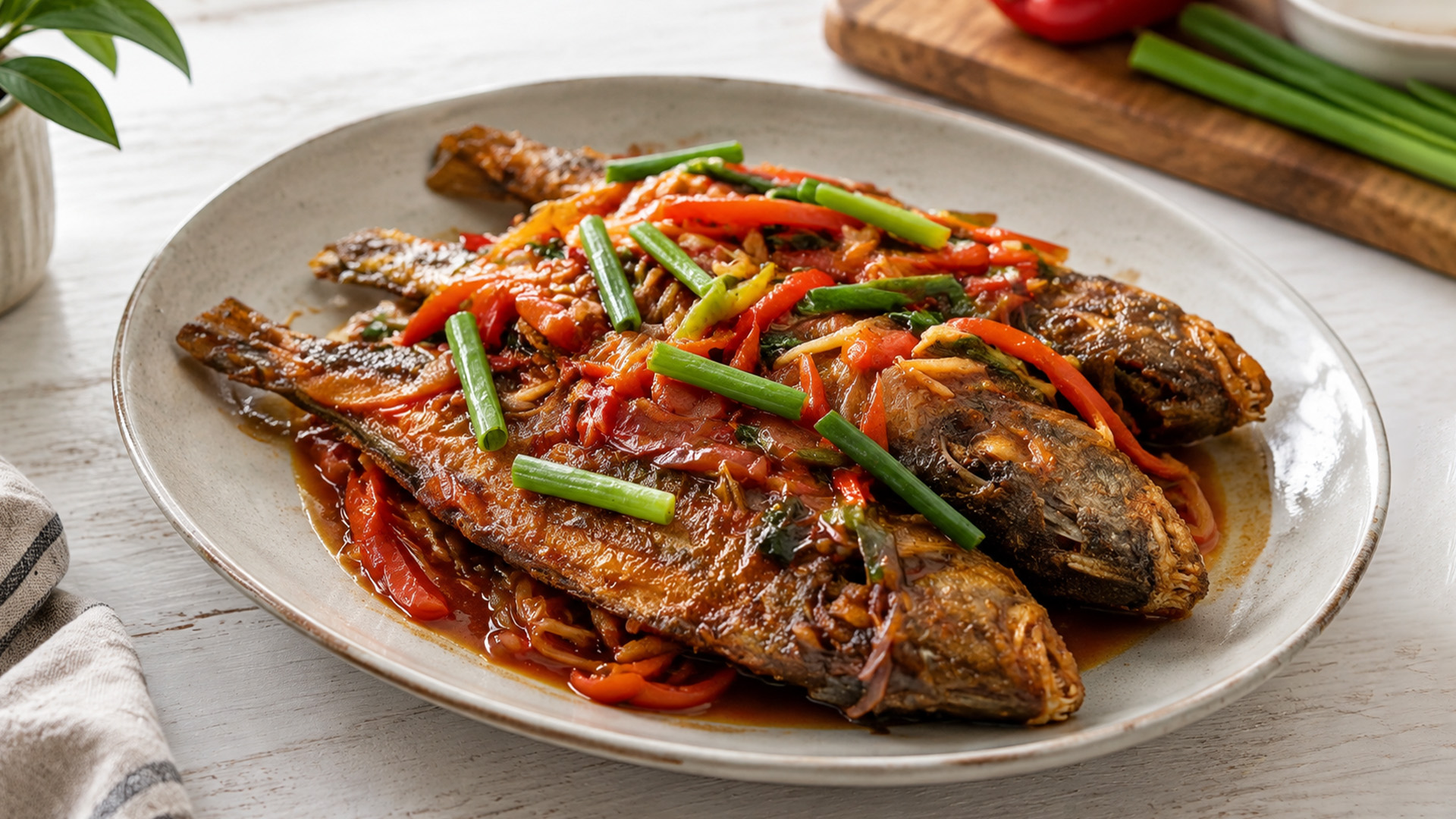 Crispy fish in a sweet and tangy sauce