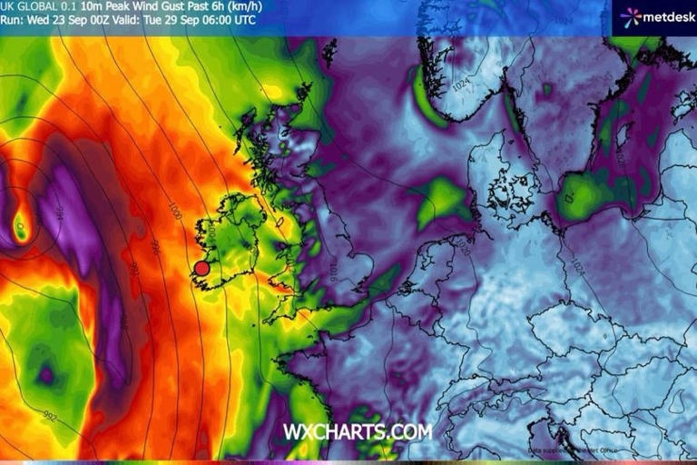 Ireland weather maps pinpoint exact areas hit first as Atlantic storm ...