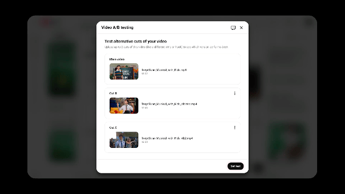 YouTube adds new creator tools like video A/B testing, dynamic ...