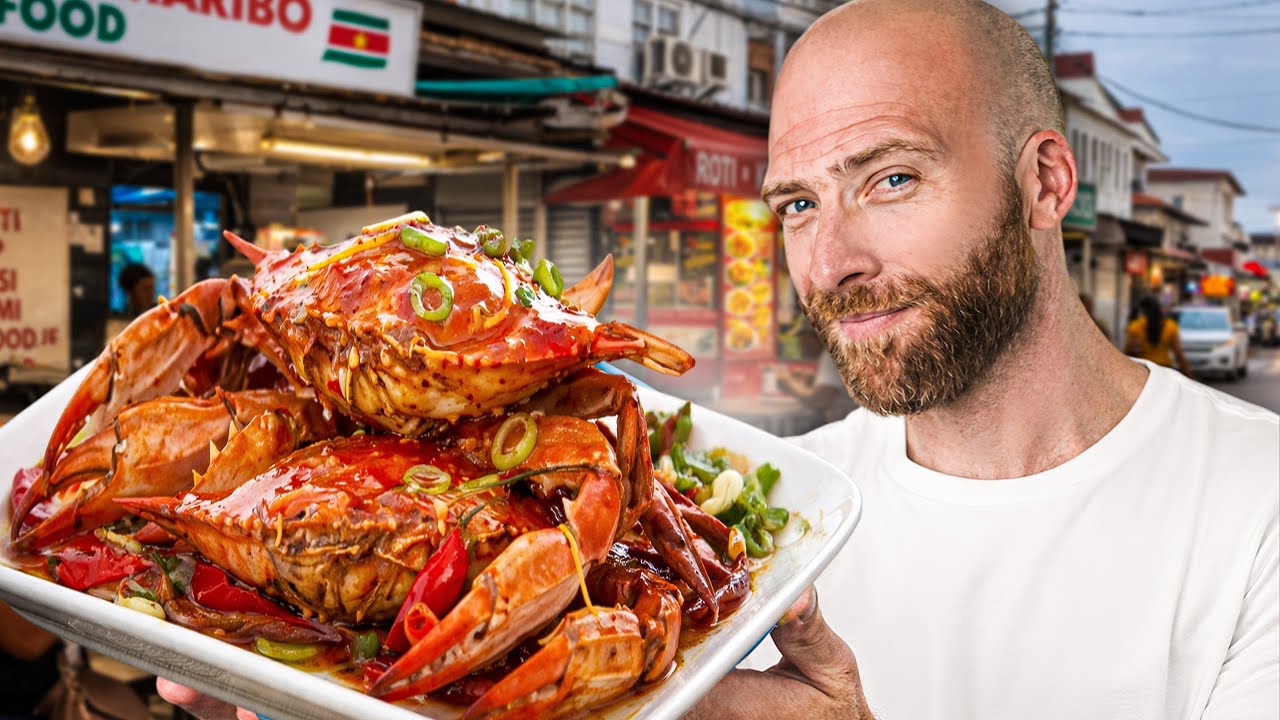 American tries Suriname fast food! Street crab & Caribbean KFC!