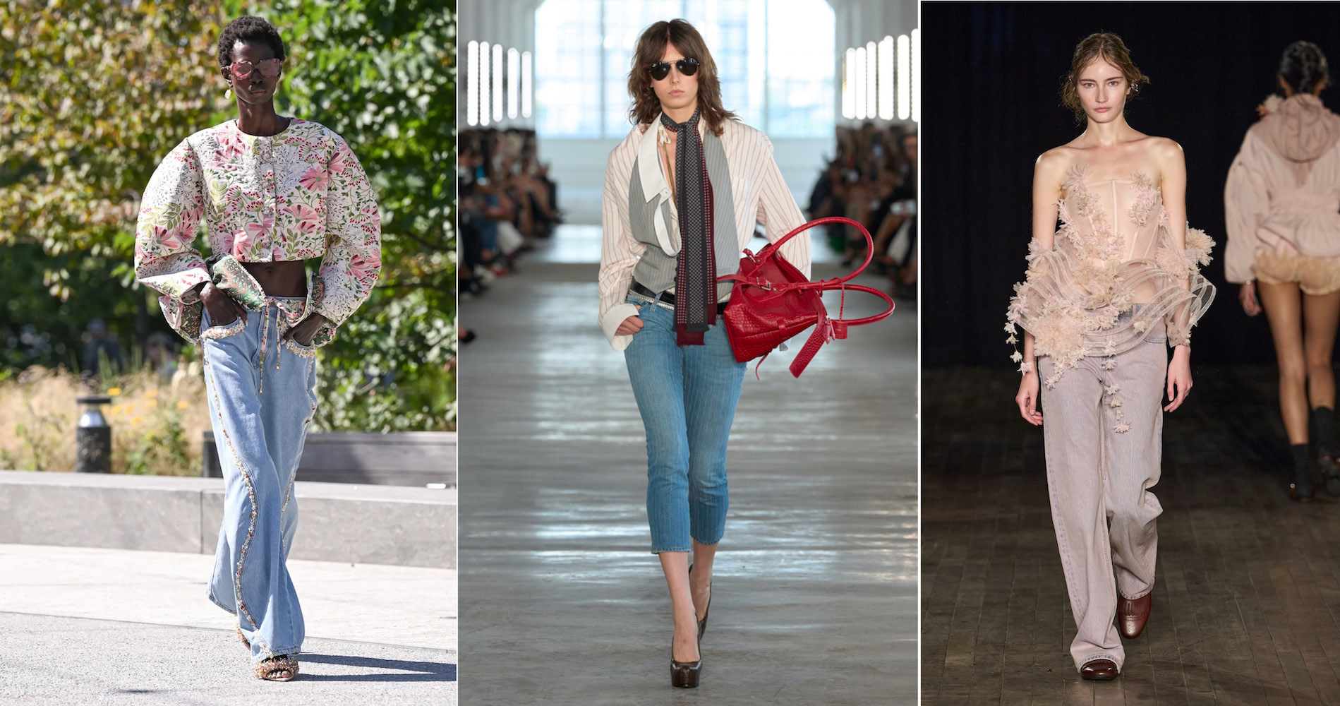 Capri jeans, embellished denim and color lead trends at NYFW