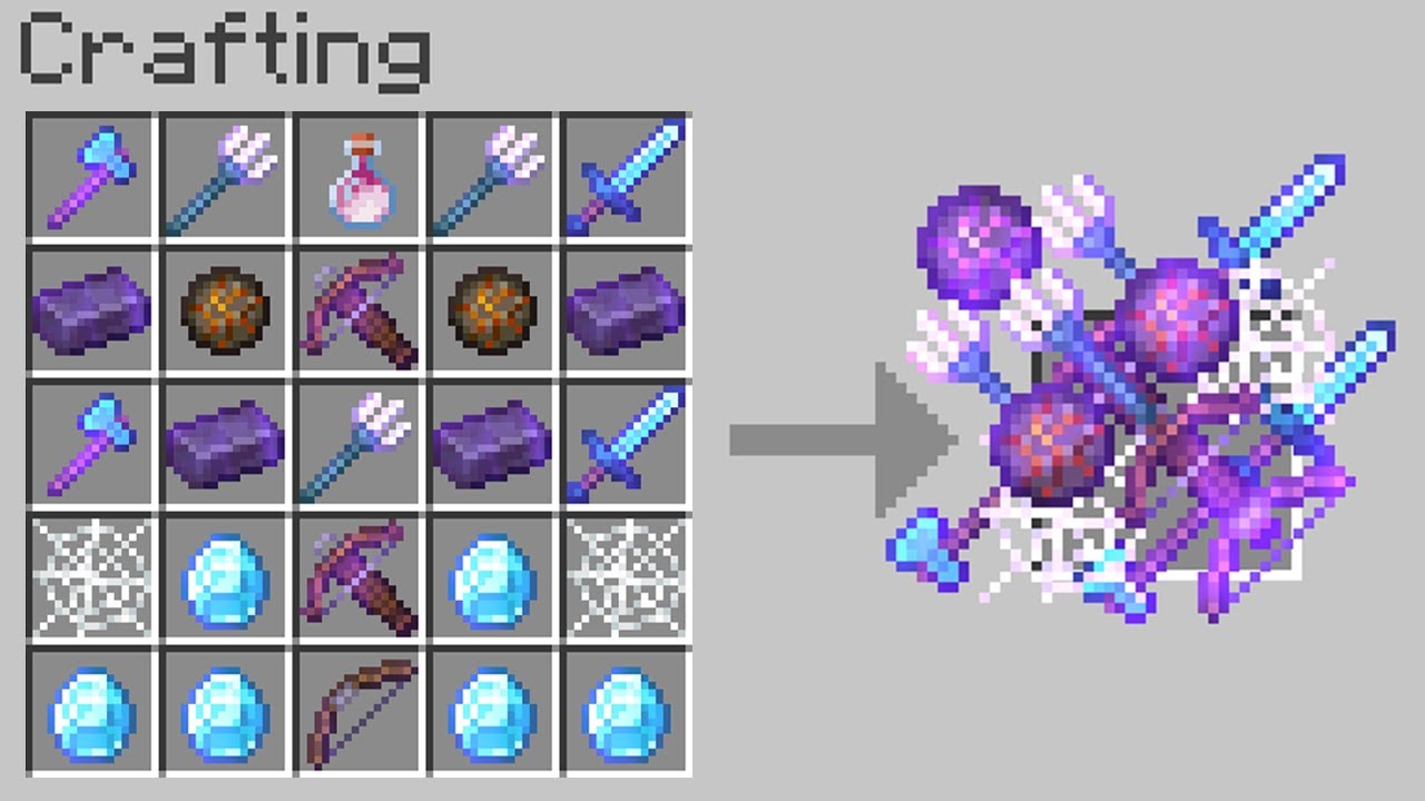 Minecraft but you can craft weapons from every weapon